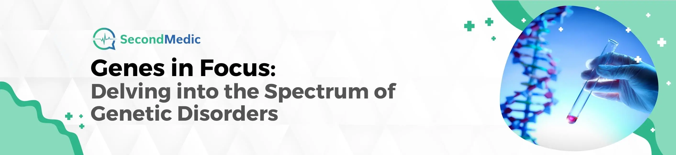 A banner displaying the text 'Genetic test available for detecting genetic disorders.' This indicates the availability of genetic testing services for identifying genetic conditions.