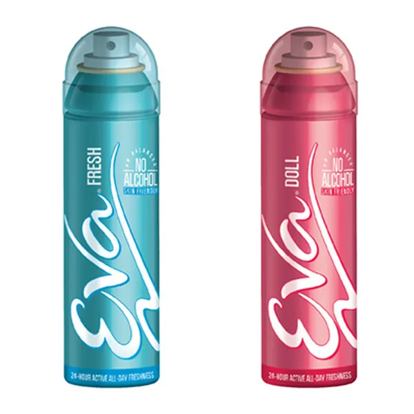 Eva Perfumed Deodrant Skinfriendly Body Spray For Woman, Doll & Fresh (150ml Each, Combo Pack)