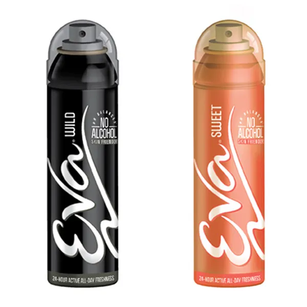 Eva Perfumed Deodrant Skinfriendly Body Spray For Woman, Sweet & Wild (150ml Each, Combo Pack)