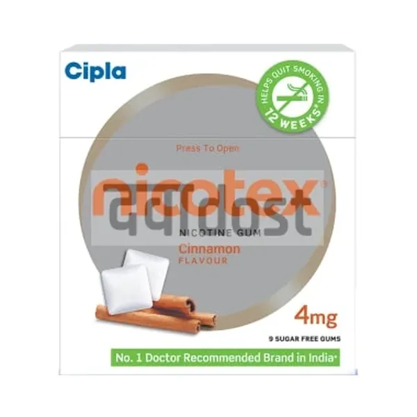 Nicotex 4mg Chewing Gums Sugar Free Cinnamon