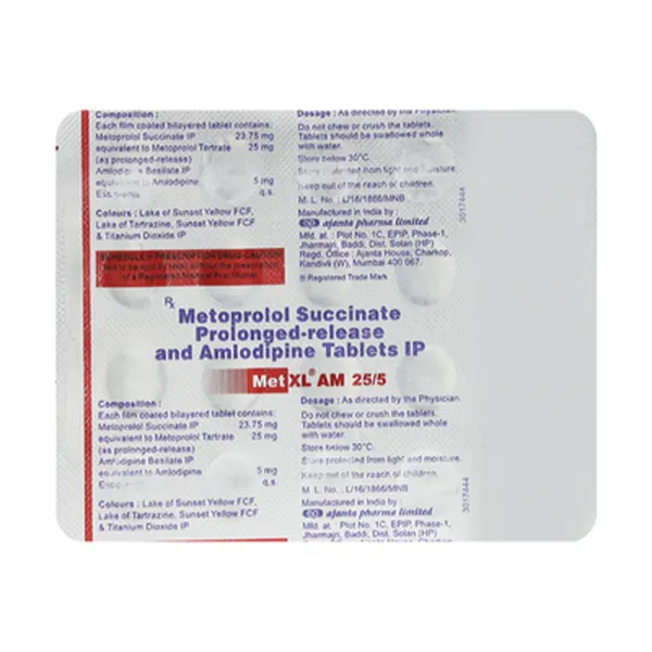 MET-XL AM 25/5MG 20TAB