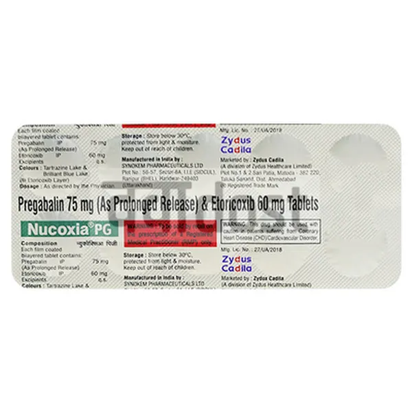 Nucoxia PG 75mg/60mg Tablet