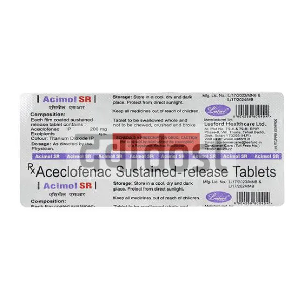 Acimol 200mg Tablet SR 