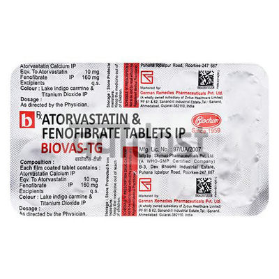 Biovas TG 10mg/160mg Tablet 10s
