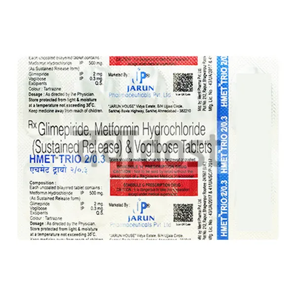 Hmet Trio 2mg/500mg/0.3mg Tablet 10s