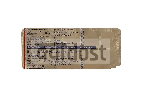 Biovet M 1500mcg/5mg Tablet 10s