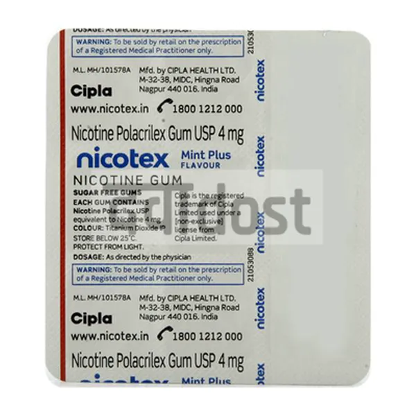 Nicotex Plus 4mg Chewing Gums Mint Plus