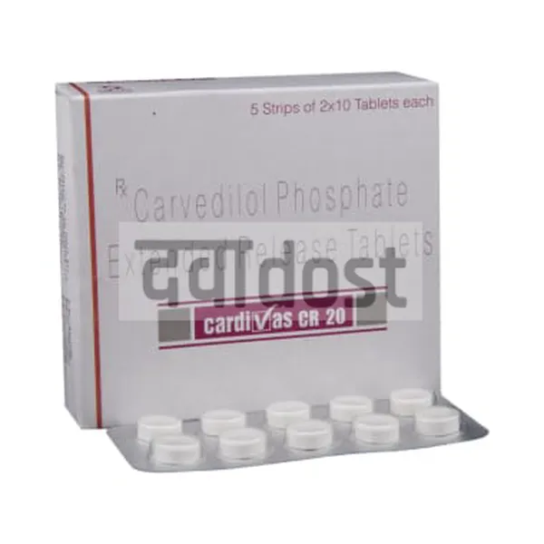 Cardivas CR 20 Tablet