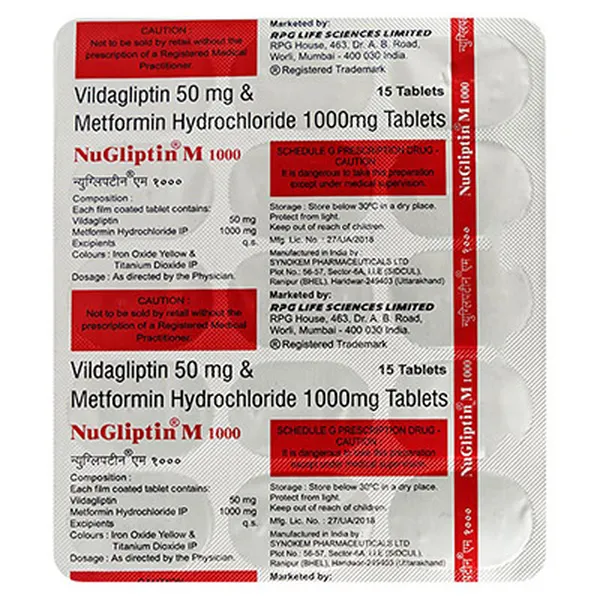 NUGLIPTIN-M 1000MG 15TAB