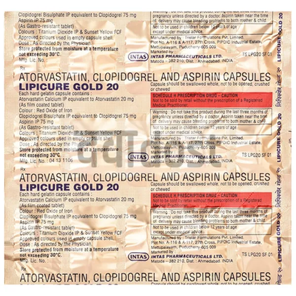 Lipicure Gold 75mg/20mg/75mg Tablet