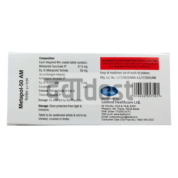 Metapol AM 5mg/50mg Tablet 10s