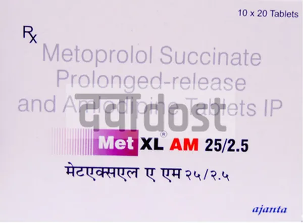 MET XL AM 25mg/2.5mg Tablet PR 20s