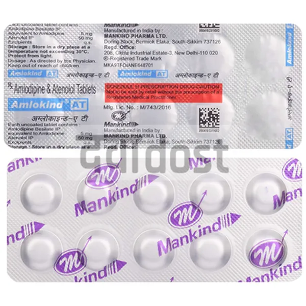 Amlokind AT 5mg/50mg Tablet