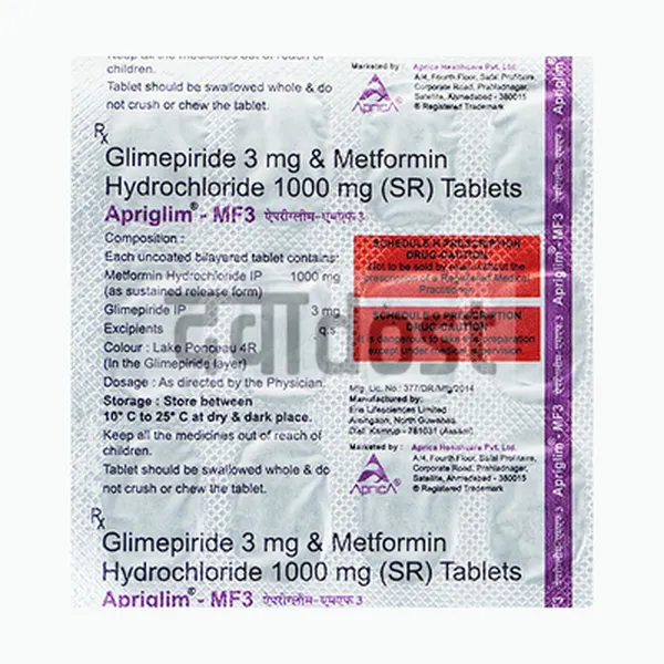 Apriglim M 3mg/500mg Tablet SR 15s