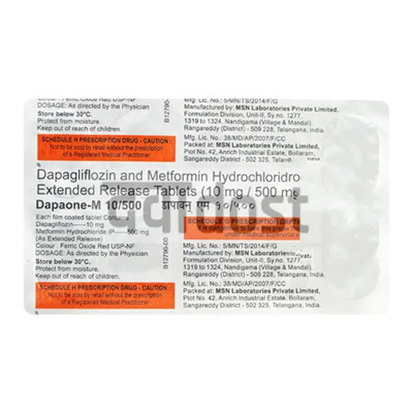 Dapaone M 10mg/500mg Tablet 10s