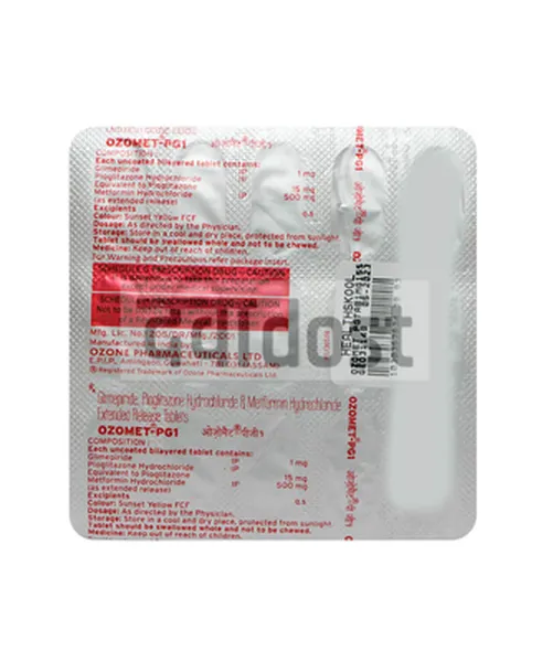Ozomet PG 1mg/500mg/15mg Tablet 15s
