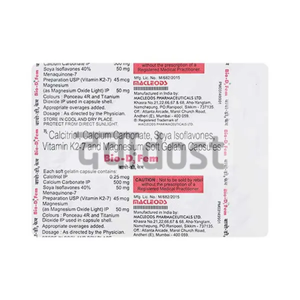 Bio D3 Fem Soft Gelatin Capsule 15s