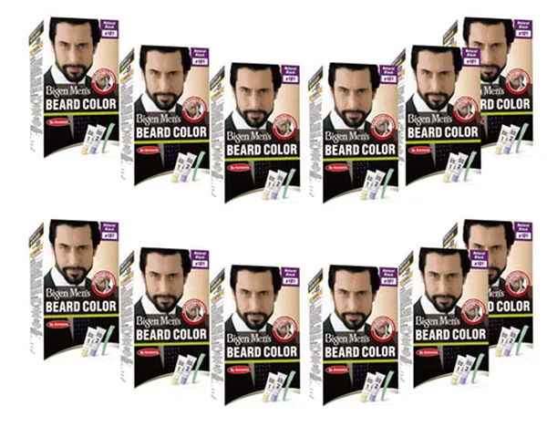 Bigen Men's Beard Color, Natural Black B101, 40g (Pack of 12)