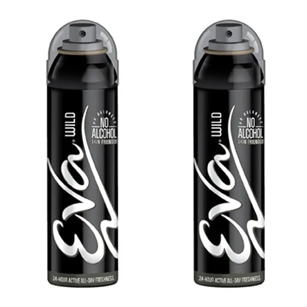Eva Perfumed Deodrant Skinfriendly Body Spray For Woman, Wild, 150ml ( Pack of 2)