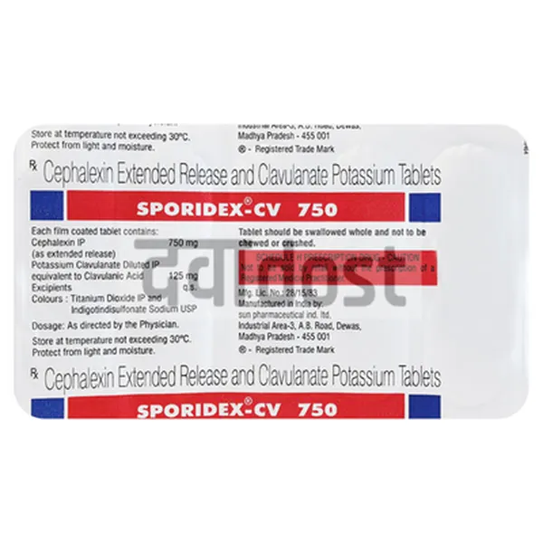 Sporidex CV 750mg Tablet 10s