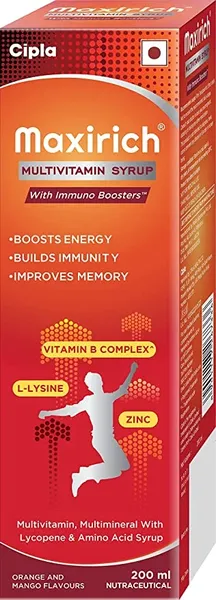 Maxirich Multivitamin Syrup Orange and Mango 200ml