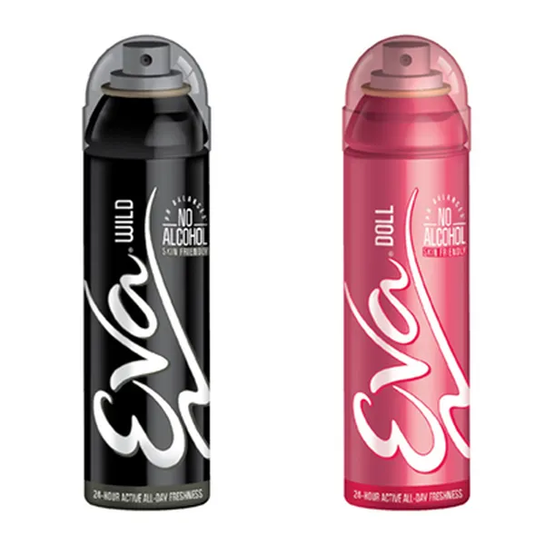 Eva Perfumed Deodrant Skinfriendly Body Spray For Woman, Doll & Wild (150ml Each, Combo Pack)