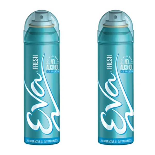 Eva Perfumed Deodrant Skinfriendly Body Spray For Woman, Fresh, 150ml ( Pack of 2)