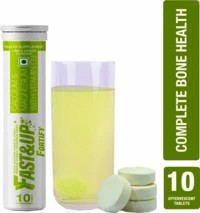 Fast&up Fortify Calcium With Vitamin D3 Supplement-500mg Effervescent Tablets-lime&lemon(10 Tabs)