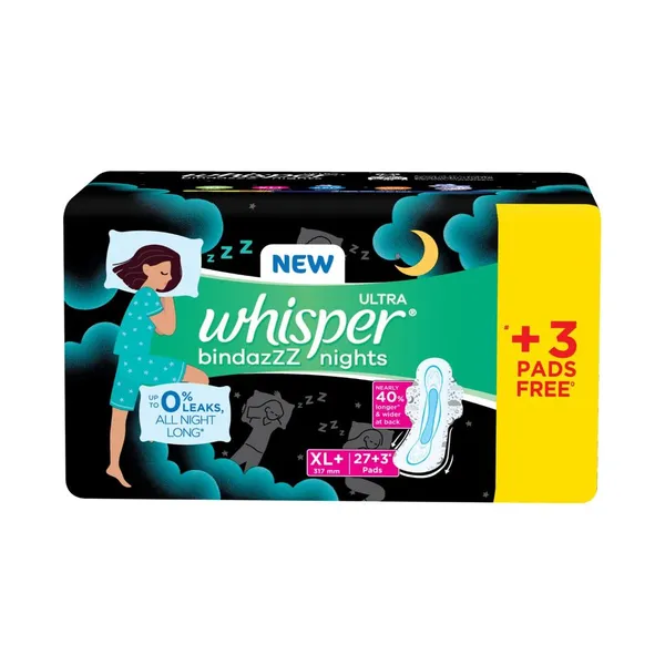 WHISPER BINDAZZ NIGHTS WINGS XL+ 30'S