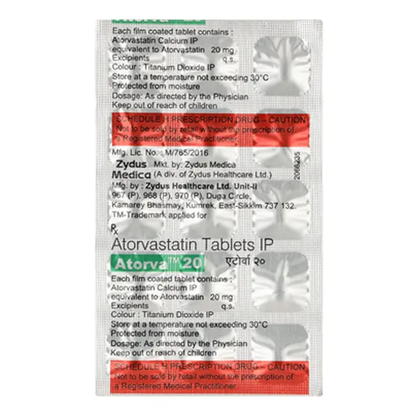 ATORVA 20MG 15TAB