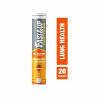 Fast&up Nac (n - Acetylcysteine) 600mg Nac + 40mg Vitamin C, Lung Health And Liver Detox 20 Effervescent Tablet Strawberry