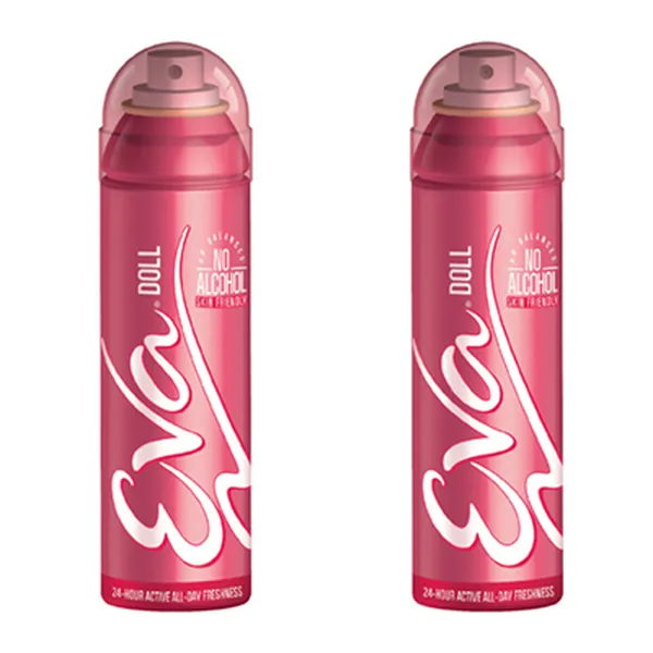Eva Perfumed Deodrant Skinfriendly Body Spray For Woman, Doll, 150ml ( Pack of 2)