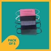 Hand Made Reusable Elastic Cotton Mask Pack Of 5