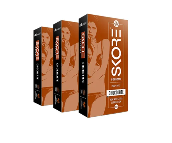 Skore Dotted Flavour Condoms (Chocolate) 10N (Pack of 3)