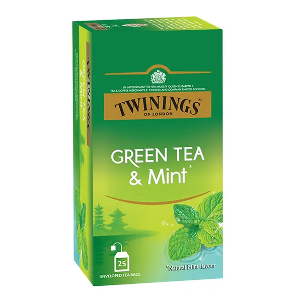 TWINNINGS 25S GREEN TEA MINT TB HS