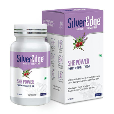 Silver Edge She Power (Energy Through The Day) For Women, 30 Tablets