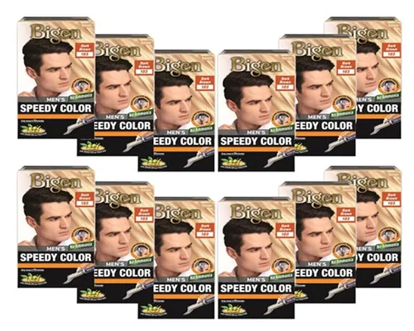 Bigen Men's Speedy Color, Dark Brown 103, 80g (Pack of 12)