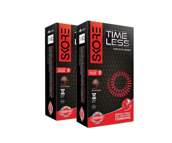 Skore Climax Delay Condoms (Time Less) 10N (Pack of 2)