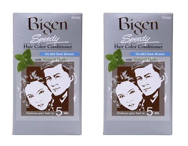 Bigen Speedy Hair Color Dark Brown 883, 80g (Pack of 2)
