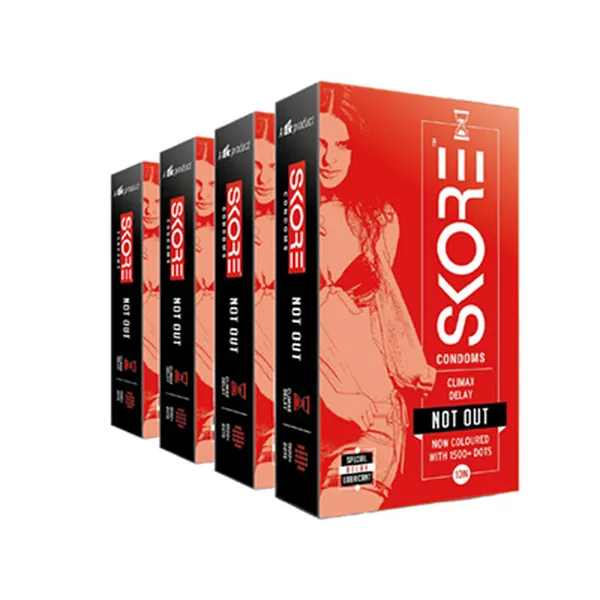 Skore Climax Delay Condoms (Not Out) 10N (Pack of 4)