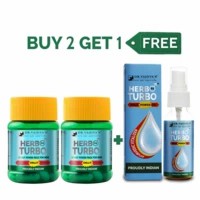 Dr. Vaidya's Ayurvedic Male Wellness Pack | Ayurvedic Shilajit Vitalizer Capsules & Power Oil Combo For Men | Buy 2 Bottles Of Herbo24 Turbo & Get 1 Herbo24 Turbo Oil Free