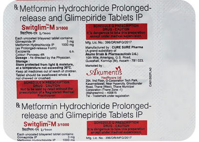 SWITGLIM-M 3/1000MG 10TAB