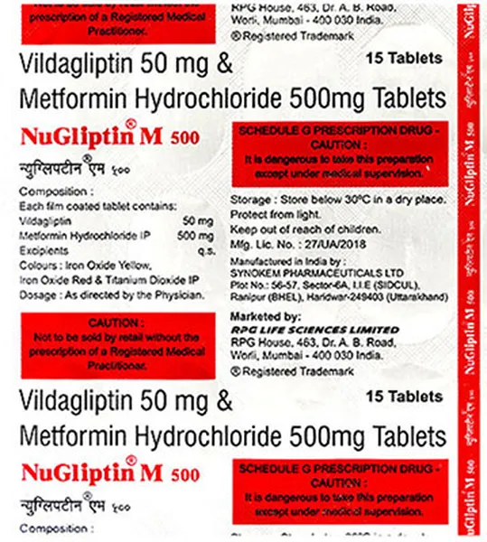 NUGLIPTIN-M 500MG 15TAB