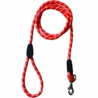 Pawcloud Nylon Rope Leash For Medium & Large Dogs Red Medium Length - 48 Inches