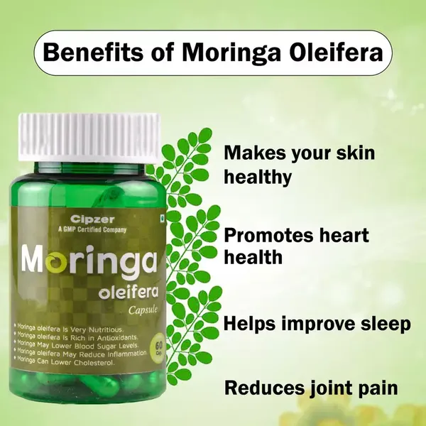 Cipzer Moringa Oleifera Capsule|Used in asthma, diabetes, breast-feeding, and many other purposes(Pack of 1)-60 Capsules