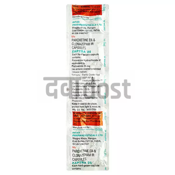 Zaptra 25mg/0.25mg Capsule