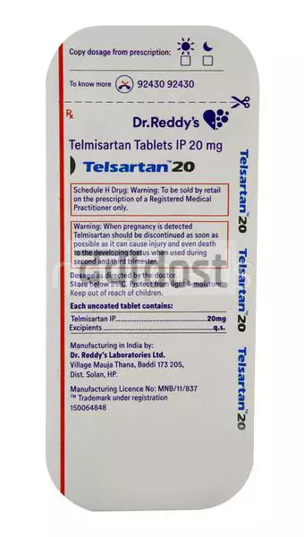 Telsartan 20mg Tablet