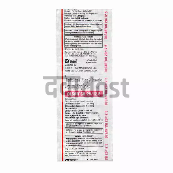 Olsar CH 20mg/12.5mg Tablet