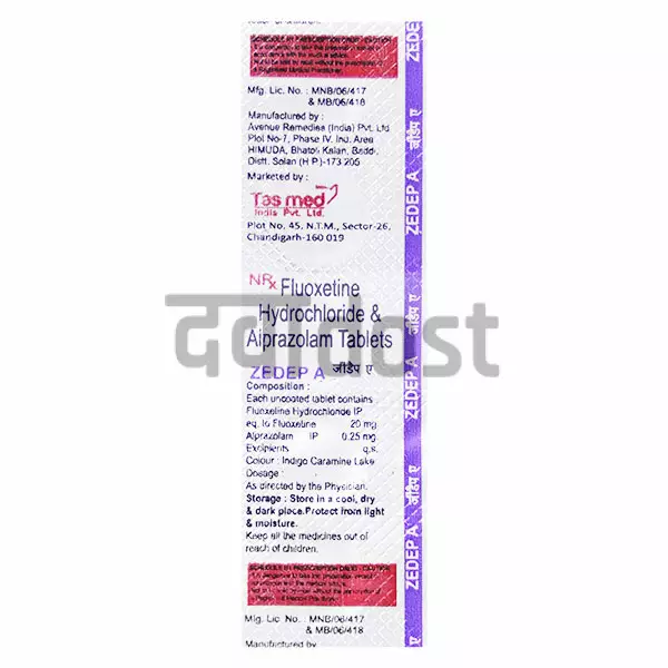 Zedep A 0.25 mg/20 mg Tablet