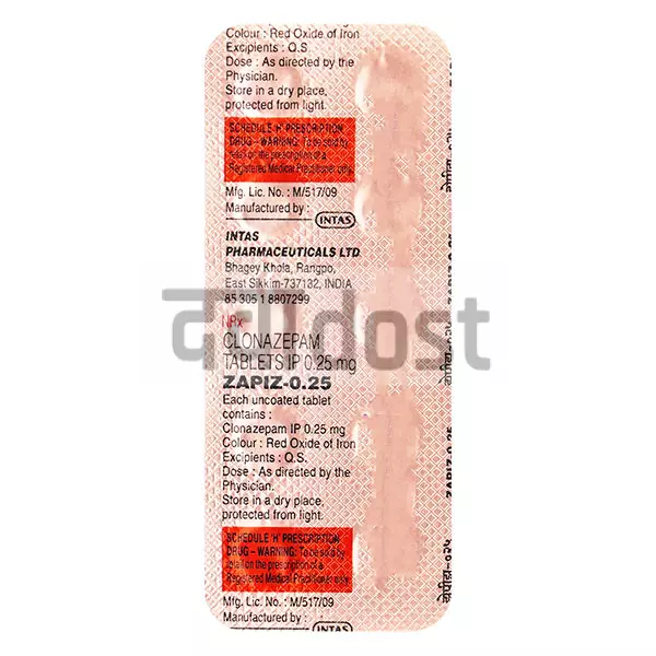 Zapiz 0.25mg Tablet